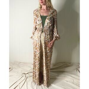 REVOLVE x RUMER Paloma Groovy Floral Duster Wrap Gown US SMALL